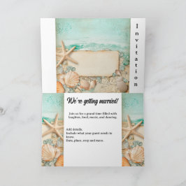 Hochzeitsmuscheln am Strand 2 Einladung