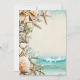 Hochzeitsmuscheln am Strand Einladung