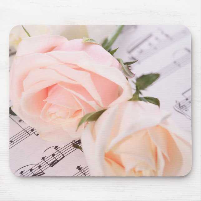 Hochzeitsmusik Light Pink Rose Mousepad (Vorne)