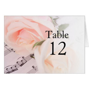Hochzeitsmusik Light Pink Rose Tischkarte