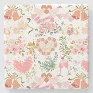 Hochzeitsmuster Steinuntersetzer