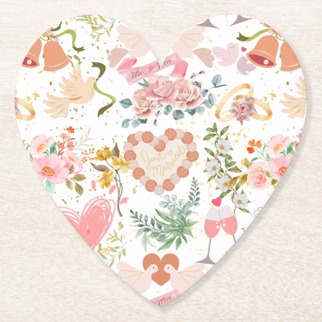 Hochzeitsmuster Untersetzer (Vorderseite)