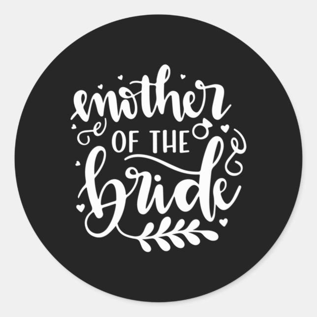 Hochzeitsmutter Runder Aufkleber (Vorderseite)