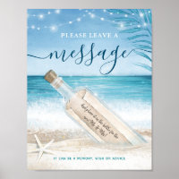 Hochzeitsnachricht an den Strand in einem Flaschen