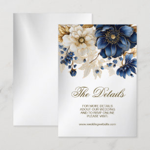 Hochzeitsnacht Blaues Goldenes Blütensilber Begleitkarte