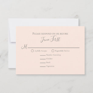 Hochzeitsnacht in Rosa und Rosa RSVP Karte
