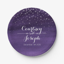 Hochzeitsnacht-Teller mit Aquarellstern