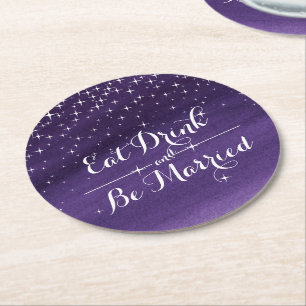 Hochzeitsnacht-Untersetzer mit Aquarellstern Runder Pappuntersetzer
