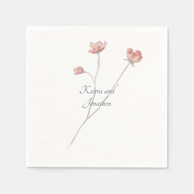 Hochzeitsnacht Wasserfarbe Napkin Serviette (Vorderseite)