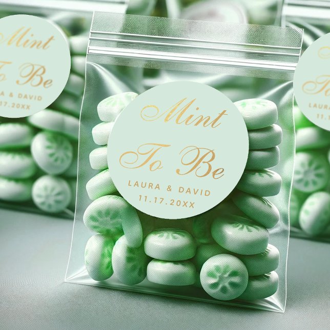 Hochzeitsnacht zu Imitaten Gold Foil Elegantes Skr Runder Aufkleber (Von Creator hochgeladen)