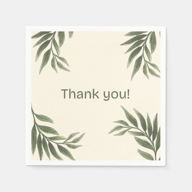 Hochzeitsnacken mit Olivenmotiven Serviette (Vorderseite)