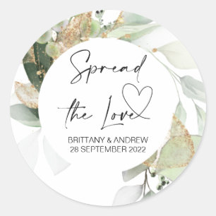 Hochzeitsnadel Gefallen Verbreiten der Liebe Jam E Runder Aufkleber