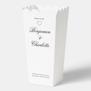 Hochzeitsname Datum mit Süßherz-Stil Popcorn Geschenkschachtel