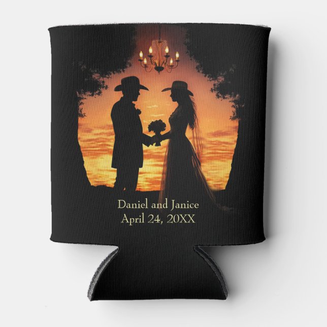 Hochzeitsname und -datum Land  Dosenkühler (Vorderseite)
