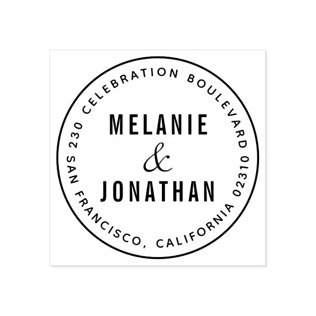 Hochzeitsnamen kreieren Ihre eigene Round-Rücksend Gummistempel (Prägung)