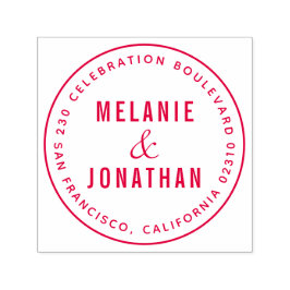 Hochzeitsnamen kreieren Ihre eigene Round-Rücksend Permastempel