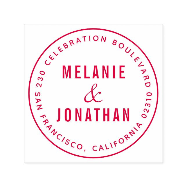 Hochzeitsnamen kreieren Ihre eigene Round-Rücksend Permastempel (Design)