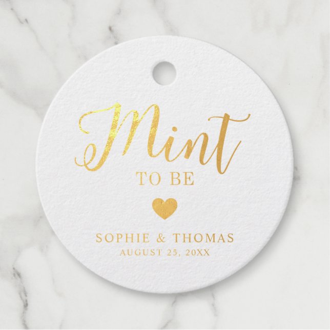 Hochzeitsneigung als Foil Geschenkanhänger (Vorderseite)