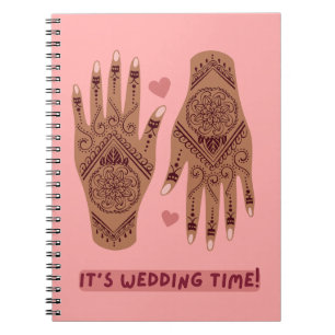 Hochzeitsnotebook mit henna handdesign notizblock