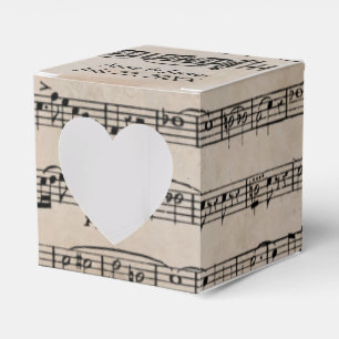 Hochzeitsnoten auf Vintage-Papier Geschenkschachtel