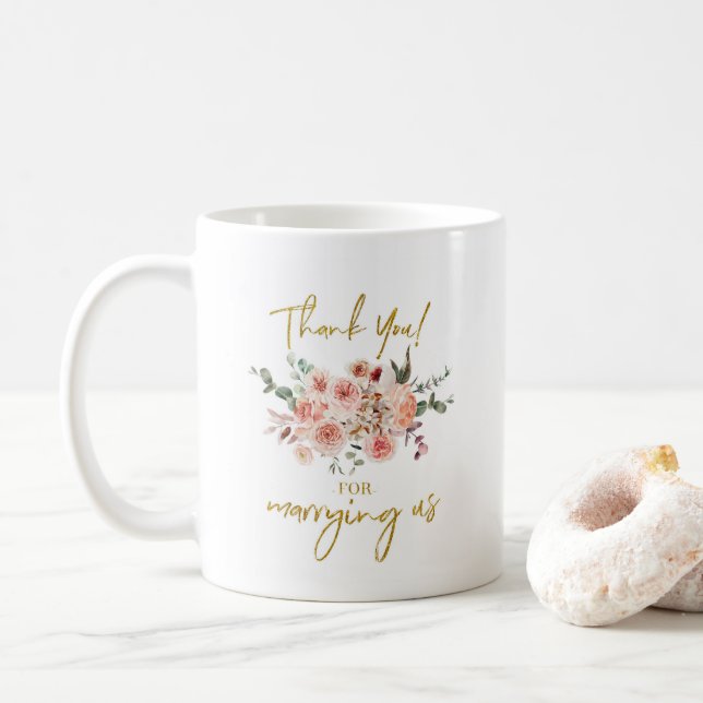 Hochzeitsoffizier - Danke, dass Sie uns geheiratet Kaffeetasse (Mit Donut)