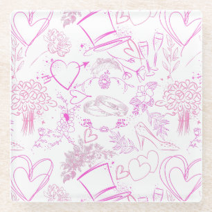 Hochzeitsornament Muster 02 Glasuntersetzer