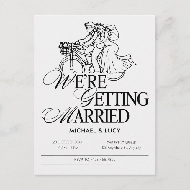 Hochzeitspaar anschaulich postkarte (Vorderseite)