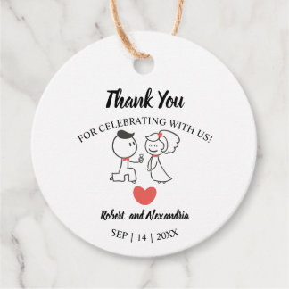 Hochzeitspaar Danke, dass du gekommen bist Geschenkanhänger