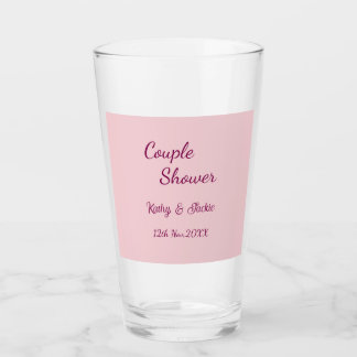 Hochzeitspaar Dusche rosa lila pastell Name Datum Glas