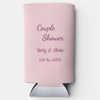 Hochzeitspaar Dusche rosa lila pastell Name Datum Selters Dosenkühler