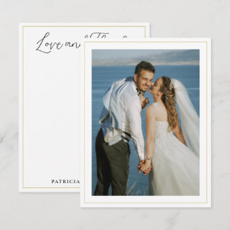 Hochzeitspaar Foto Name Liebe und Dank Mitteilungskarte