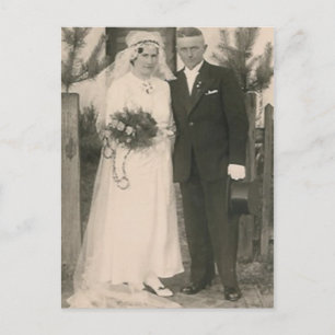 Hochzeitspaar gefälschte Hintergrund-Postkarte Postkarte