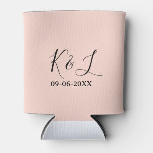 Hochzeitspaar Name Buchstabe Datum rote Pastell Hi Dosenkühler