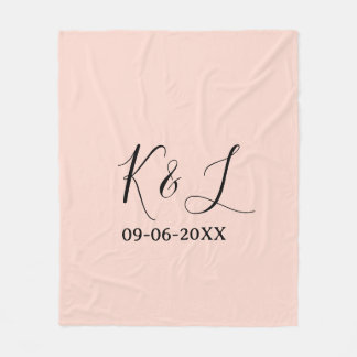 Hochzeitspaar Name Buchstabe Datum rote Pastell Hi Fleecedecke
