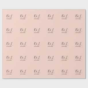 Hochzeitspaar Name Buchstabe Datum rote Pastell Hi Geschenkpapier