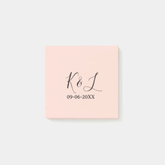 Hochzeitspaar Name Buchstabe Datum rote Pastell Hi Post-it Klebezettel