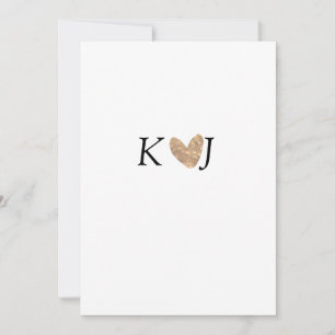 Hochzeitspaar-Name Buchstabe Gold Herz Glitter Einladung