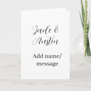 Hochzeitspaar Name Nachricht Datum romantisch eleg Karte