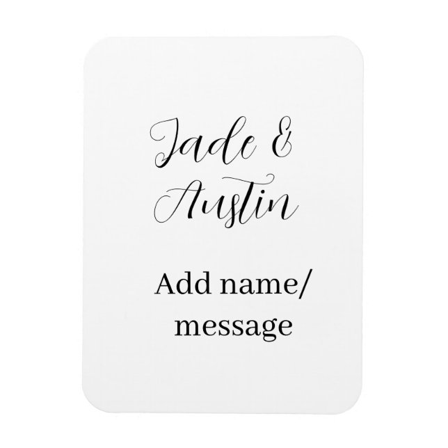 Hochzeitspaar Name Nachricht Datum romantisch eleg Magnet (Vertikal)