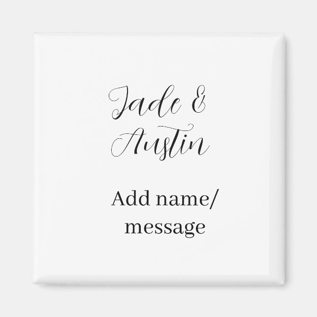 Hochzeitspaar Name Nachricht Datum romantisch eleg Magnet (Vorne)