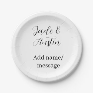 Hochzeitspaar Name Nachricht Datum romantisch eleg Pappteller