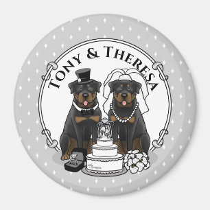 Hochzeitspaar Rottweiler – Braut‑ und Bräutigam‑H Magnet