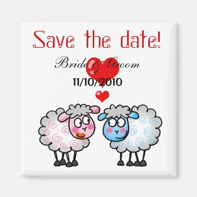 Hochzeitspaar, Save the Date Magnet (Vorne)