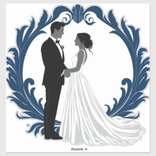 Hochzeitspaar-Silhouette Händchenhalten Aufkleber