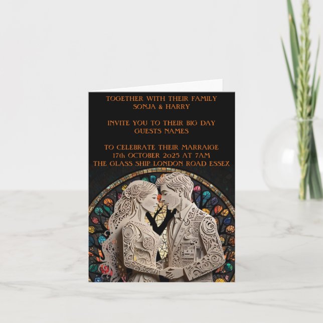 Hochzeitspaare personalisiert ankündigung (Vorderseite)
