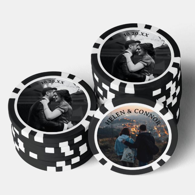 Hochzeitspaare Verlobung Date Foto Pokerchips (Stapel)