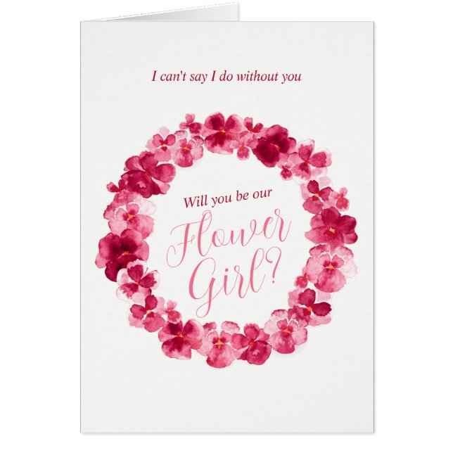 Hochzeitspange rotes Rosa wirst du meine Blume sei (Vorne)