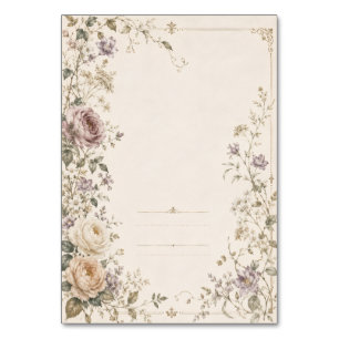 Hochzeitspapeterie im Vintage-Garten-Stil Tischnummer