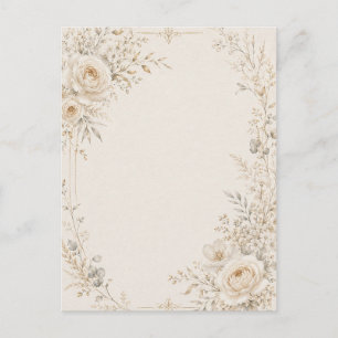 Hochzeitspapeterie mit raffinierten neutralen Deta Postkarte