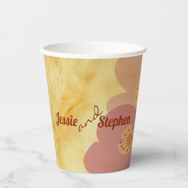 Hochzeitspapier-Cup - Asiatische Blume Pappbecher (Vorderseite)